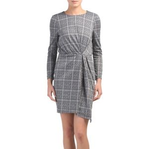 NWT grey, cream plaid dress, size 6